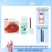 [Hàng mới về] Son môi dưỡng ẩm thiết kế vỏ son hình chân mèo 6 màu tươi sáng tuỳ chọn SHELOVES